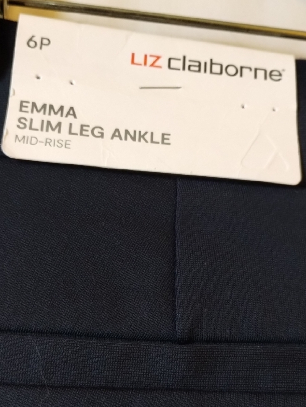 Liz Claiborne Navy Cropped Tailored Ankle Pants - Picture 4 of 12